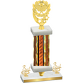 Premium Single Orange Glacier Third Place Pickleball Trophy