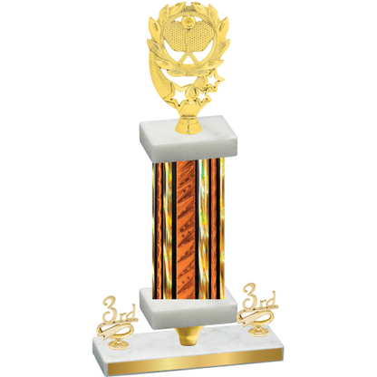 Premium Single Orange Glacier Third Place Pickleball Trophy