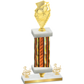 Premium Single Orange Glacier Third Place Pickleball Trophy