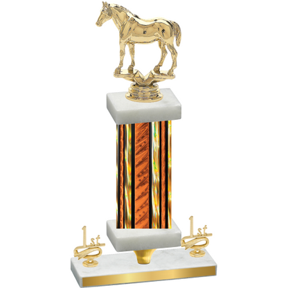 Premium Single Orange Glacier First Place Horses Trophy