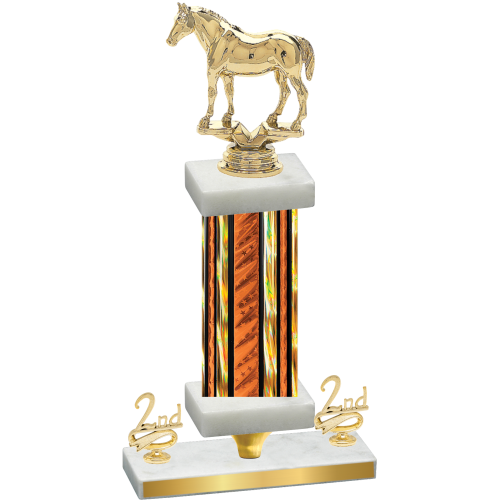 Premium Single Orange Glacier Second Place Horses Trophy