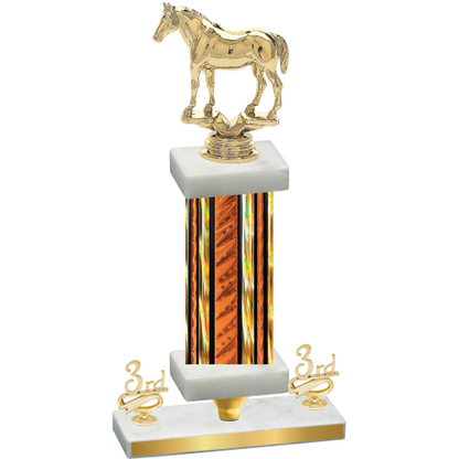 Premium Single Orange Glacier Third Place Horses Trophy