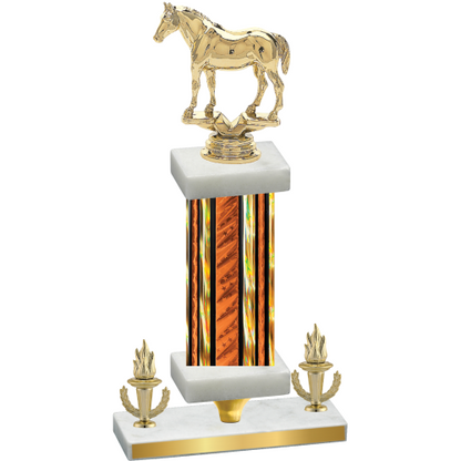 Premium Single Orange Glacier Victory Horses Trophy