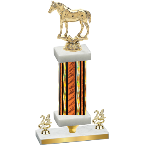 Premium Single Orange Glacier Year Horses Trophy