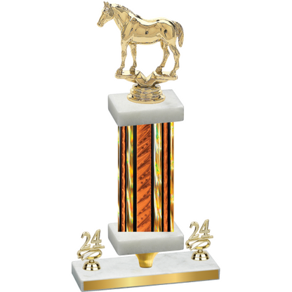 Premium Single Orange Glacier Year Horses Trophy