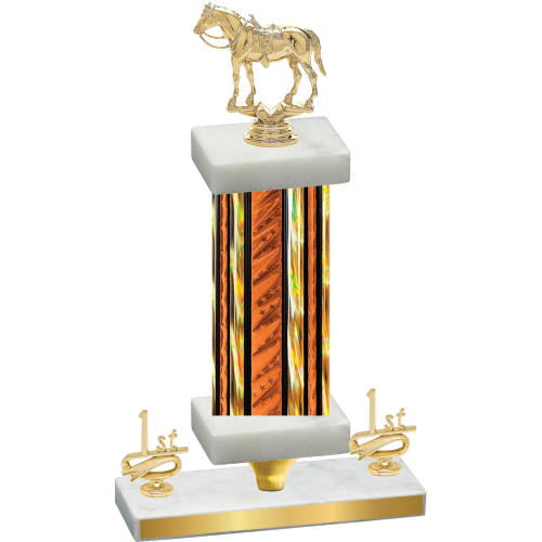 Premium Single Orange Glacier First Place Horses Trophy