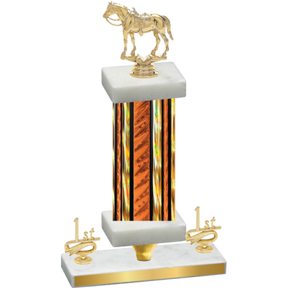 Premium Single Orange Glacier First Place Horses Trophy