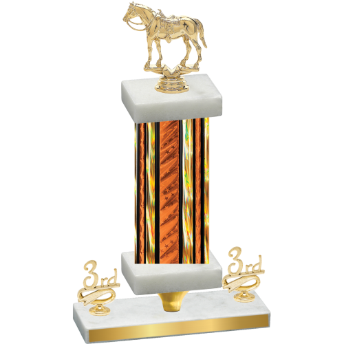 Premium Single Orange Glacier Third Place Horses Trophy