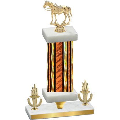 Premium Single Orange Glacier Victory Horses Trophy