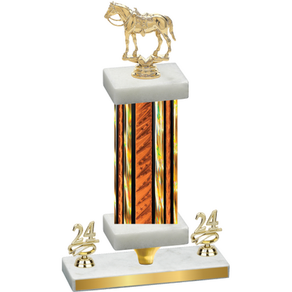 Premium Single Orange Glacier Year Horses Trophy