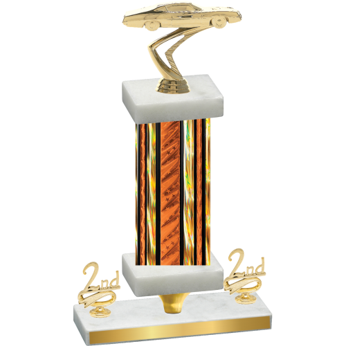 Premium Single Orange Glacier Second Place Cars Trophy