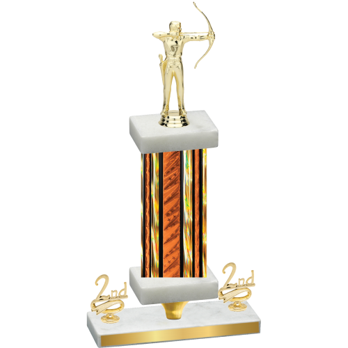 Premium Single Orange Glacier Second Place Archery Trophy