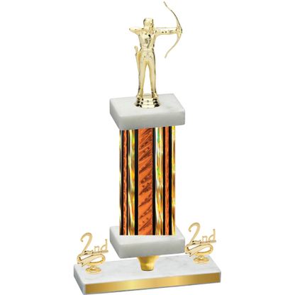 Premium Single Orange Glacier Second Place Archery Trophy