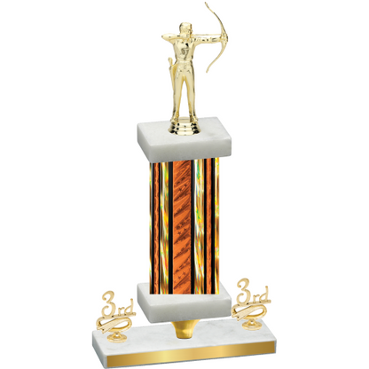 Premium Single Orange Glacier Third Place Archery Trophy