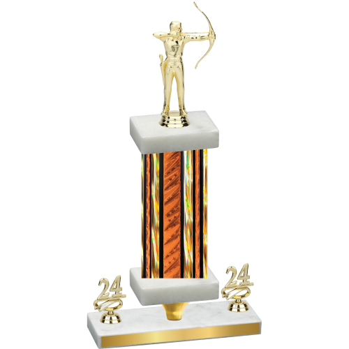 Premium Single Orange Glacier Year Archery Trophy