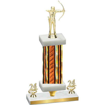 Premium Single Orange Glacier Year Archery Trophy