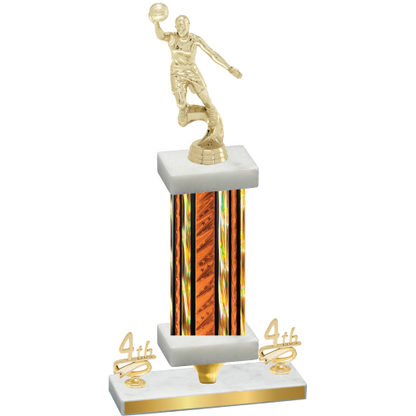 Premium Single Orange Glacier Fourth Place Basketball Trophy