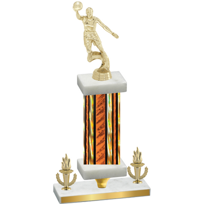 Premium Single Orange Glacier Victory Basketball Trophy