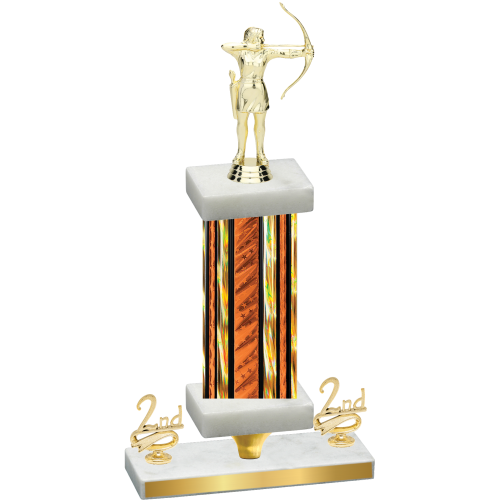 Premium Single Orange Glacier Second Place Archery Trophy