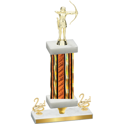 Premium Single Orange Glacier Second Place Archery Trophy
