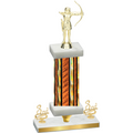 Premium Single Orange Glacier Third Place Archery Trophy