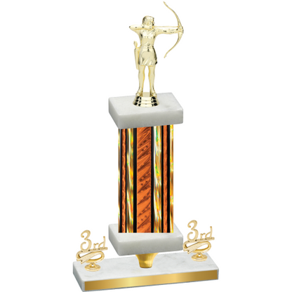 Premium Single Orange Glacier Third Place Archery Trophy