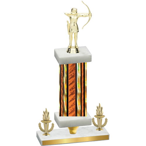 Premium Single Orange Glacier Victory Archery Trophy