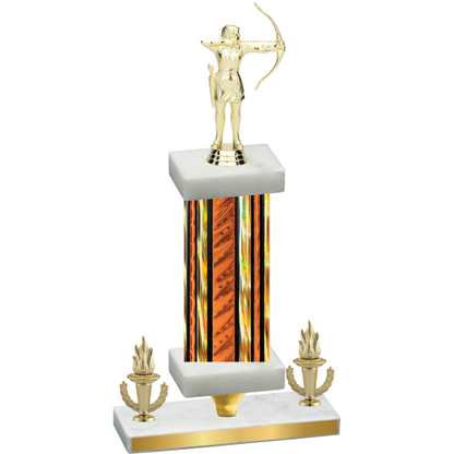 Premium Single Orange Glacier Victory Archery Trophy