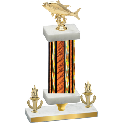 Premium Single Orange Glacier Victory Fishing Trophy