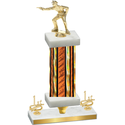 Premium Single Orange Glacier First Place Shooter Trophy