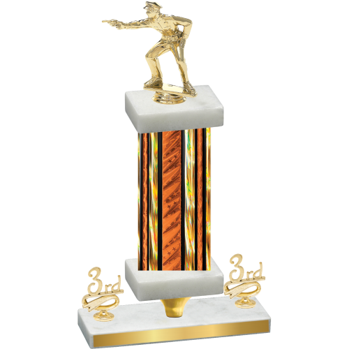 Premium Single Orange Glacier Third Place Shooter Trophy