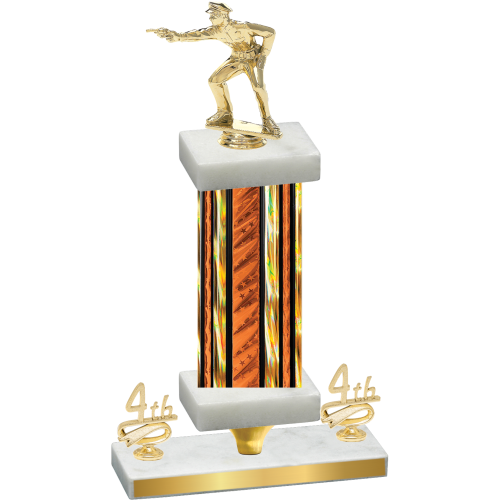 Premium Single Orange Glacier Fourth Place Shooter Trophy