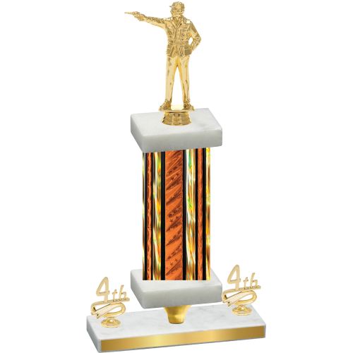 Premium Single Orange Glacier Fourth Place Shooter Trophy