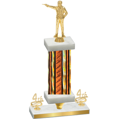 Premium Single Orange Glacier Fourth Place Shooter Trophy