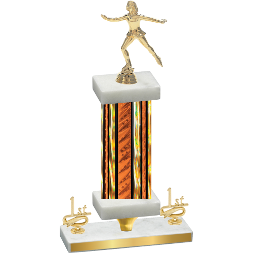 Premium Single Orange Glacier First Place Skater Trophy