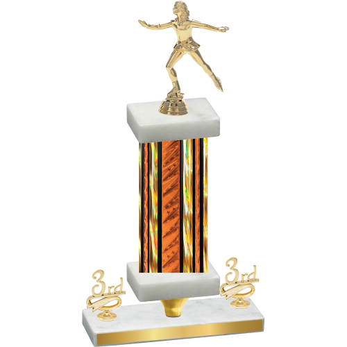 Premium Single Orange Glacier Third Place Skater Trophy