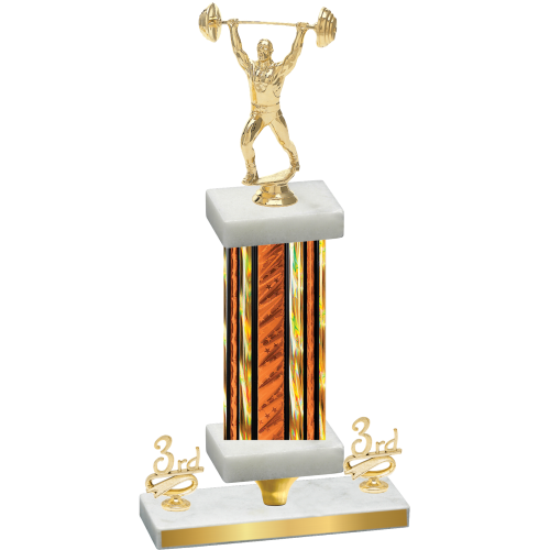 Premium Single Orange Glacier Third Place Weights Trophy