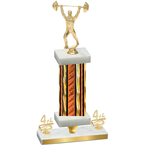 Premium Single Orange Glacier Fourth Place Weights Trophy