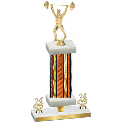 Premium Single Orange Glacier Year Weights Trophy