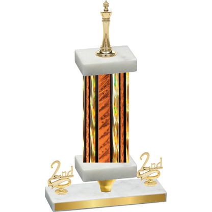 Premium Single Orange Glacier Second Place Chess Trophy