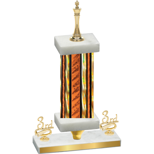 Premium Single Orange Glacier Third Place Chess Trophy