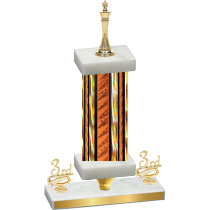 Premium Single Orange Glacier Third Place Chess Trophy