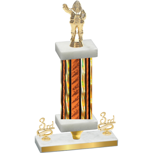 Premium Single Orange Glacier Third Place Holiday Trophy