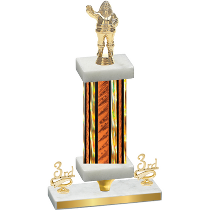 Premium Single Orange Glacier Third Place Holiday Trophy