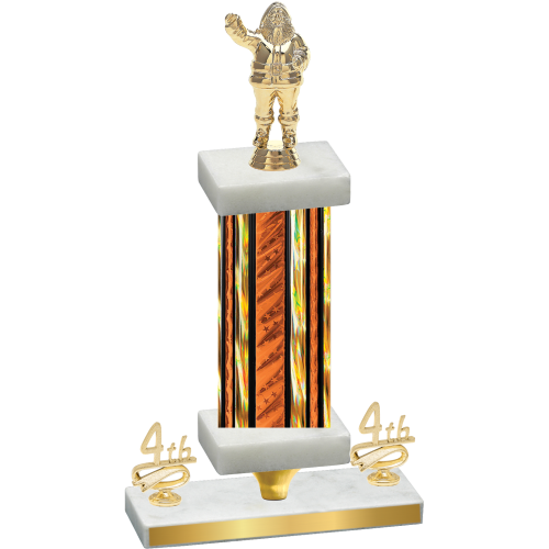 Premium Single Orange Glacier Fourth Place Holiday Trophy