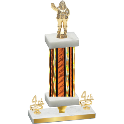 Premium Single Orange Glacier Fourth Place Holiday Trophy