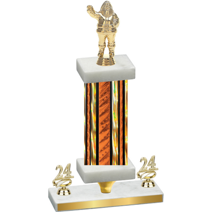 Premium Single Orange Glacier Year Holiday Trophy