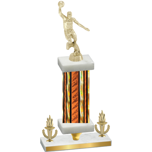 Premium Single Orange Glacier Victory Basketball Trophy