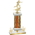 Premium Single Orange Glacier Second Place Flag Football Trophy