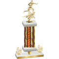 Premium Single Orange Glacier Fourth Place Flag Football Trophy